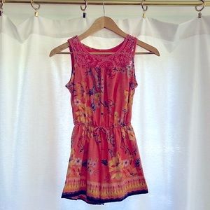girls coral romper